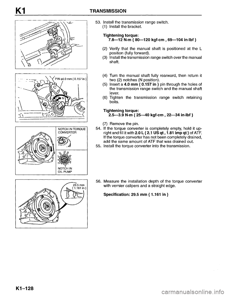 MAZDA MPV 1996  Workshop Manual 