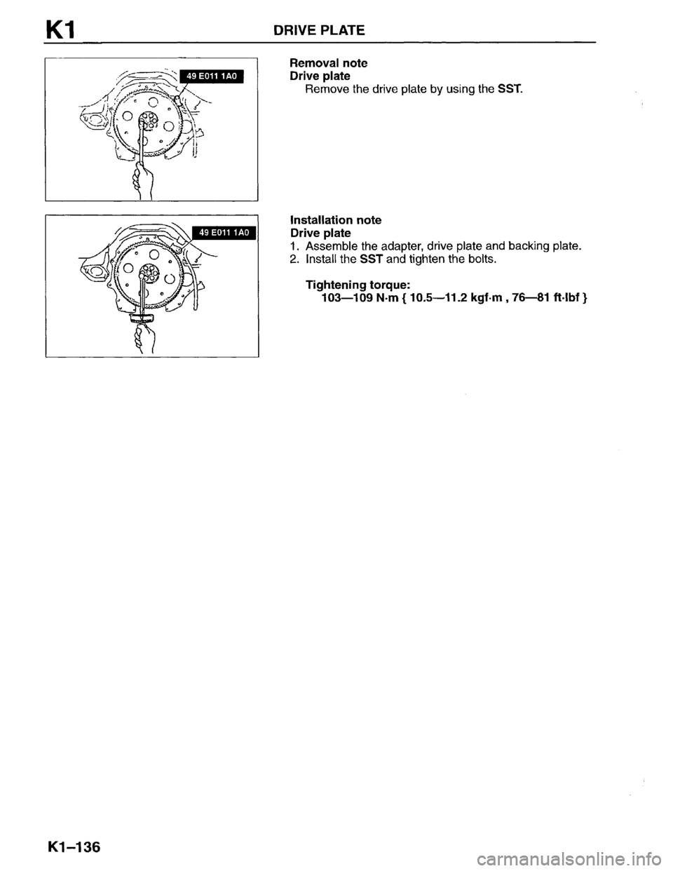 MAZDA MPV 1996  Workshop Manual 