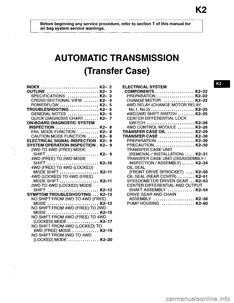 MAZDA MPV 1996  Workshop Manual 