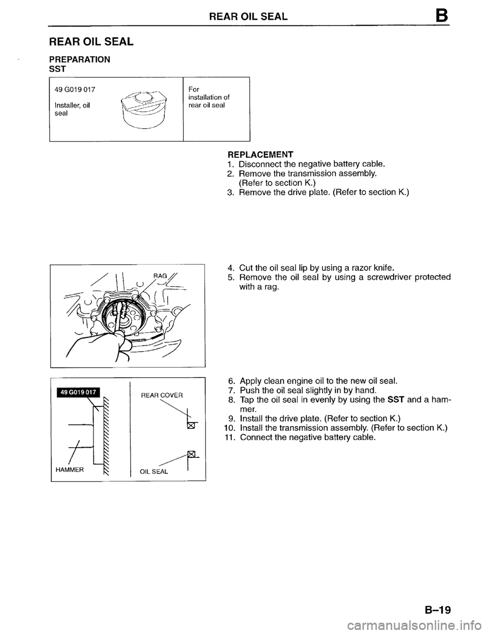 MAZDA MPV 1996  Workshop Manual 