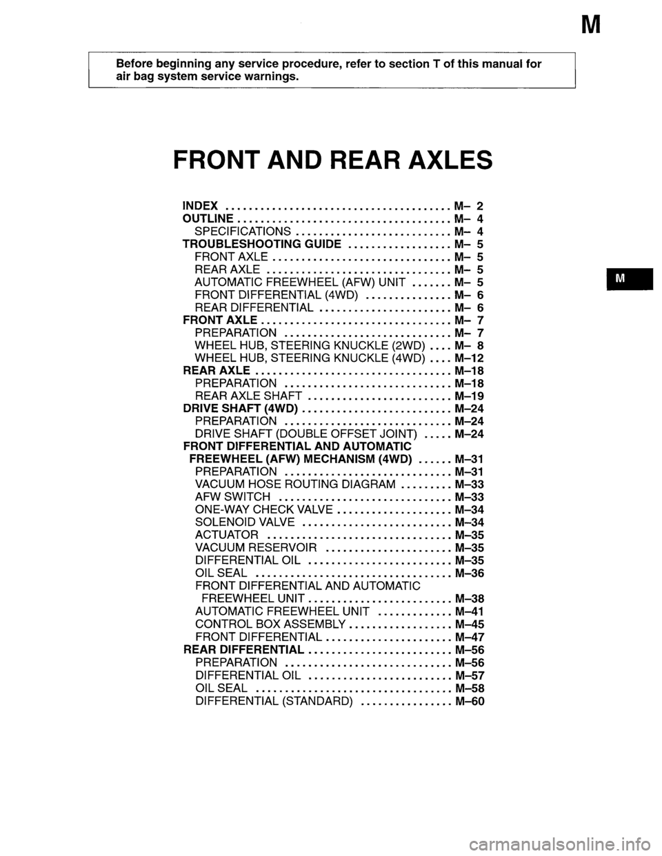 MAZDA MPV 1996  Workshop Manual 