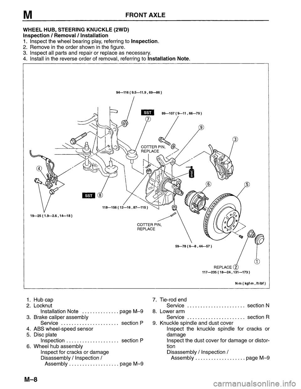MAZDA MPV 1996  Workshop Manual 