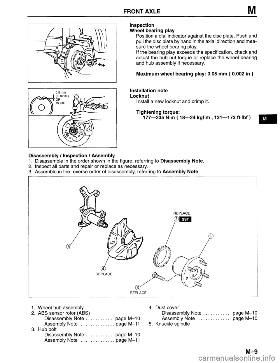 MAZDA MPV 1996  Workshop Manual 