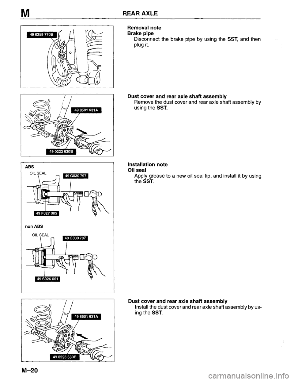 MAZDA MPV 1996  Workshop Manual 