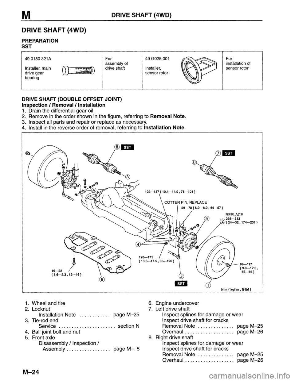 MAZDA MPV 1996  Workshop Manual 