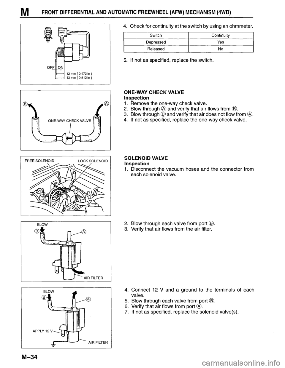 MAZDA MPV 1996  Workshop Manual 