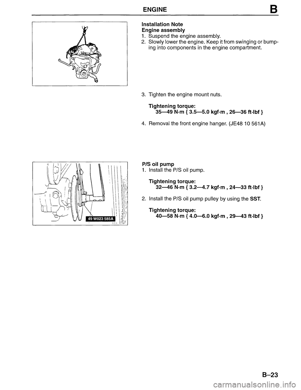 MAZDA MPV 1996  Workshop Manual 