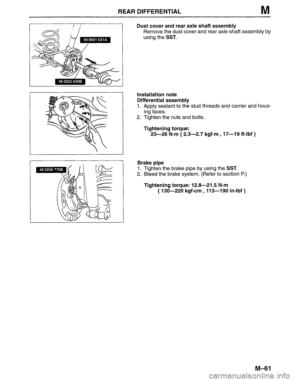 MAZDA MPV 1996  Workshop Manual 