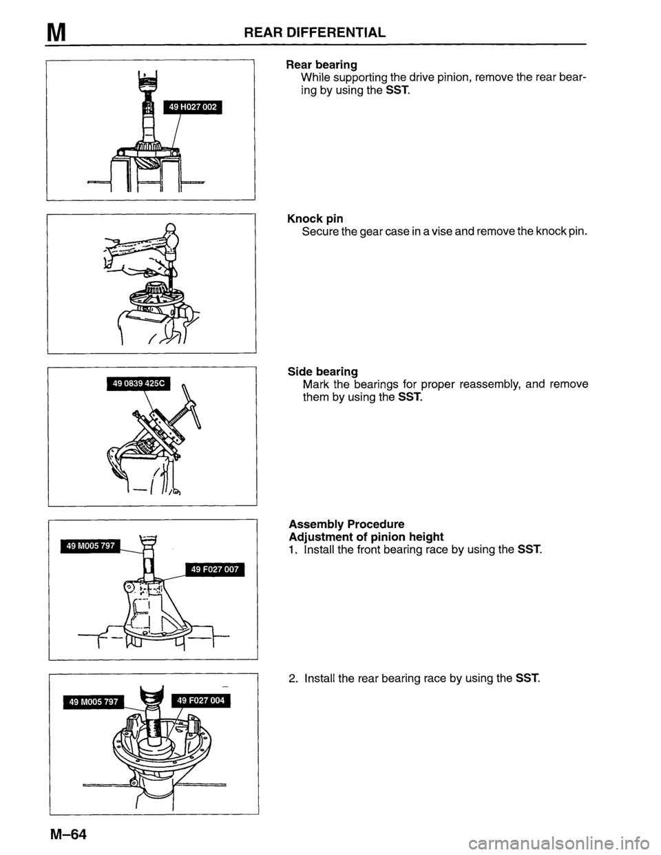 MAZDA MPV 1996  Workshop Manual 