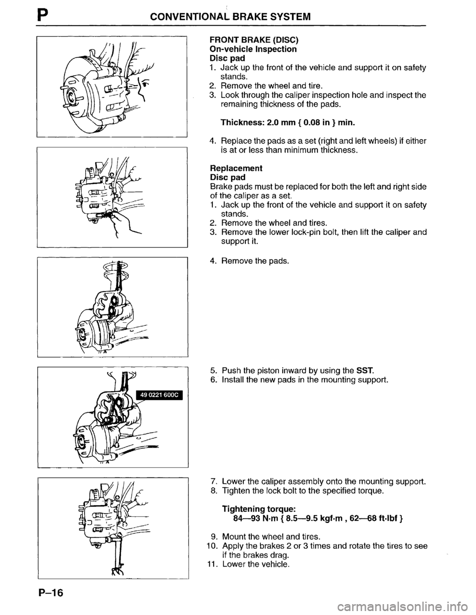MAZDA MPV 1996  Workshop Manual 