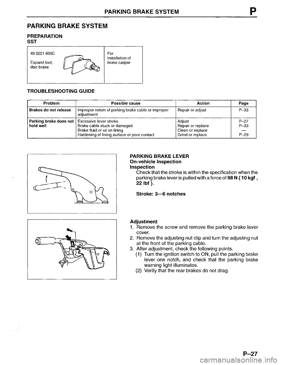 MAZDA MPV 1996  Workshop Manual 