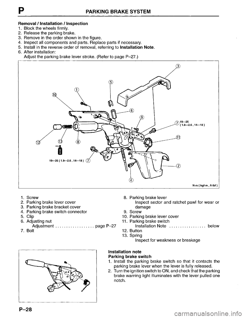 MAZDA MPV 1996  Workshop Manual 