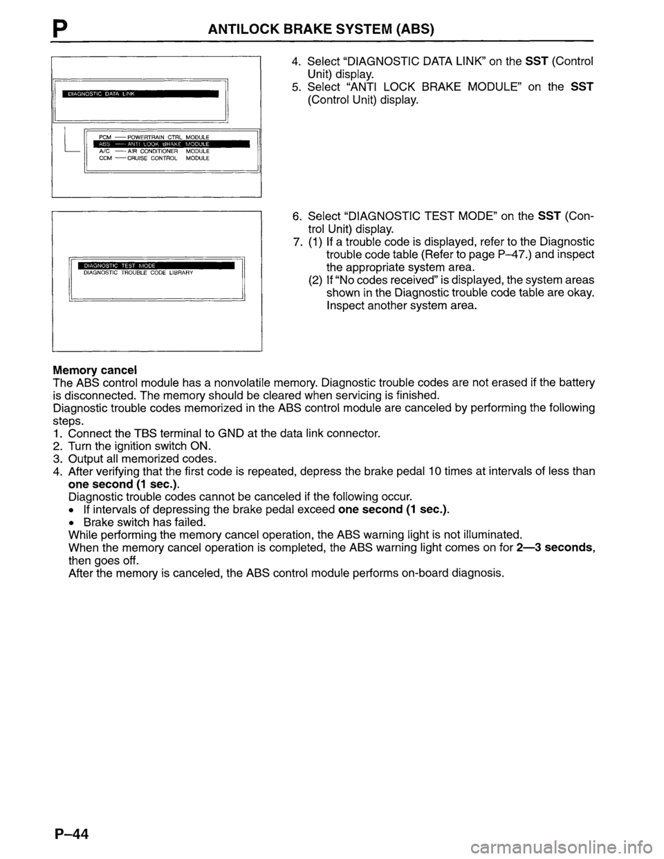 MAZDA MPV 1996  Workshop Manual 