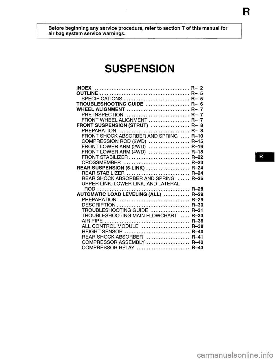 MAZDA MPV 1996  Workshop Manual 