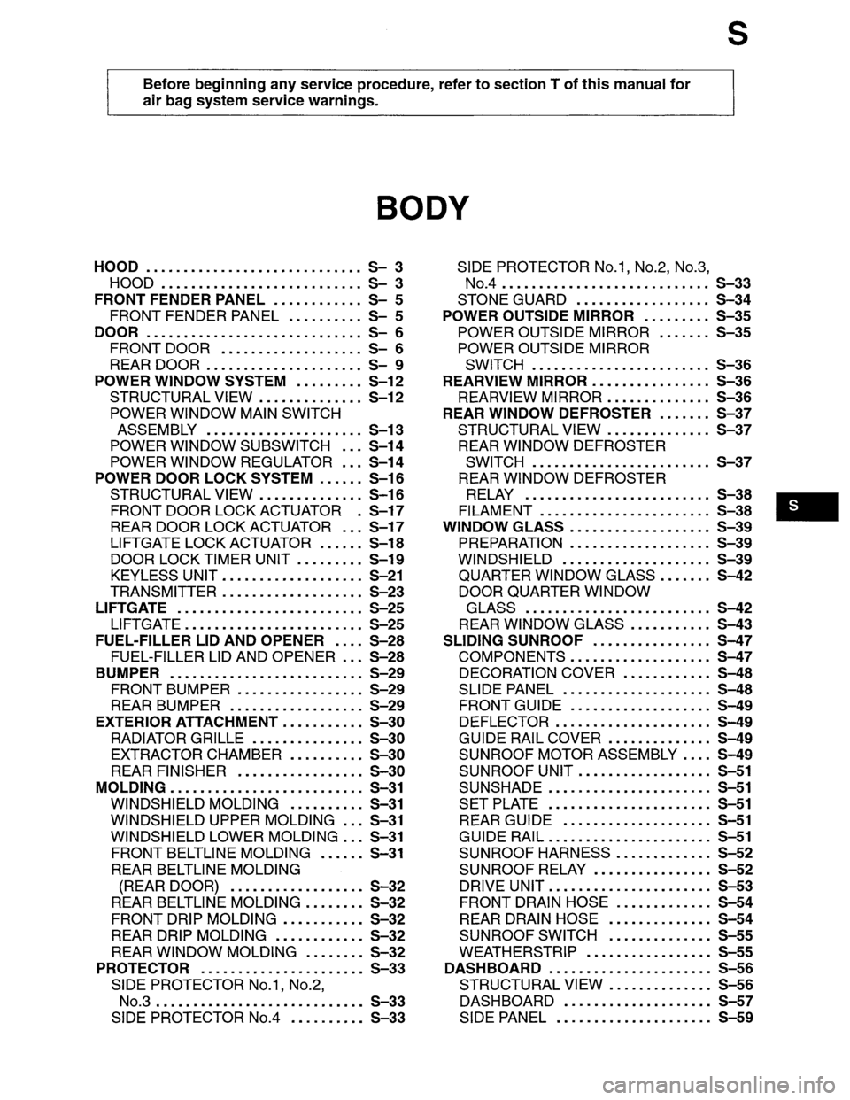 MAZDA MPV 1996  Workshop Manual 