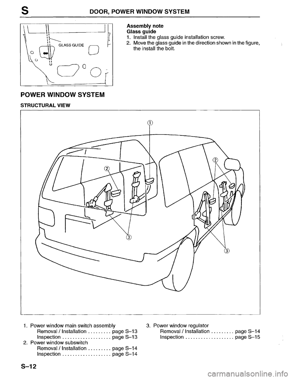 MAZDA MPV 1996  Workshop Manual 