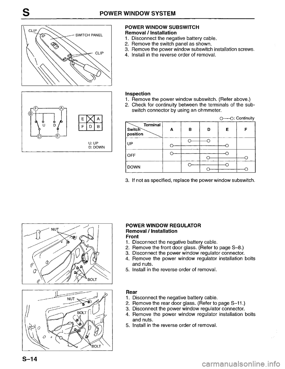 MAZDA MPV 1996  Workshop Manual 