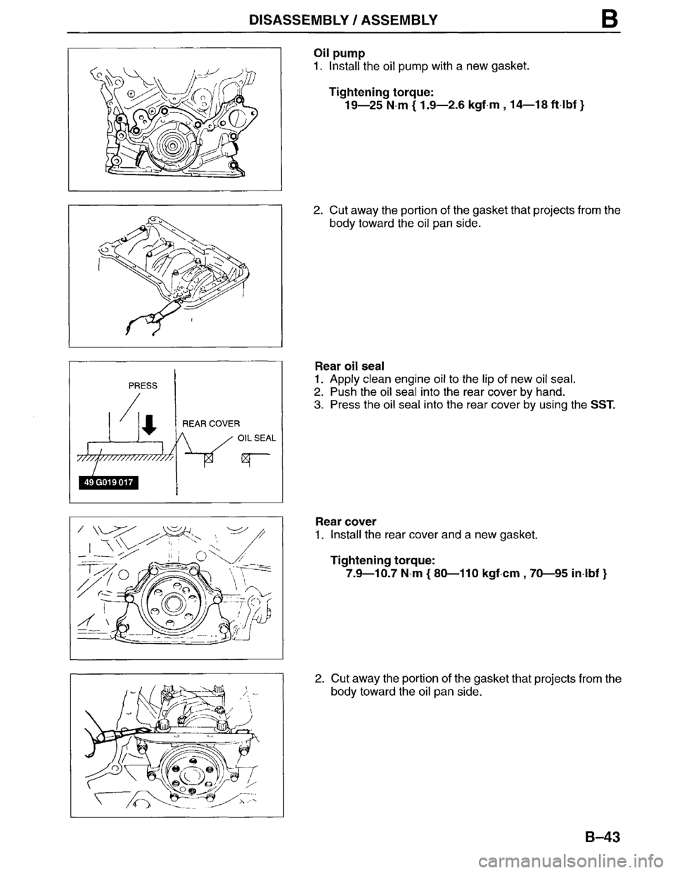 MAZDA MPV 1996  Workshop Manual 