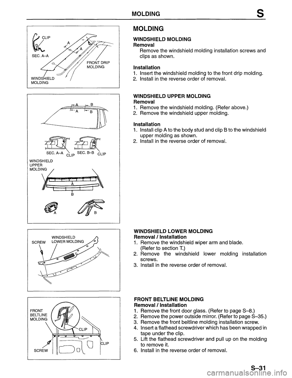 MAZDA MPV 1996  Workshop Manual 