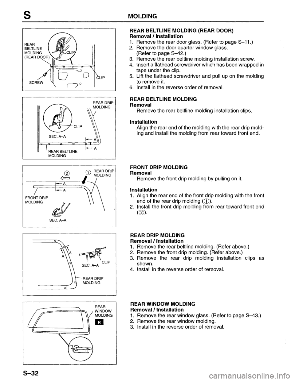 MAZDA MPV 1996  Workshop Manual 
