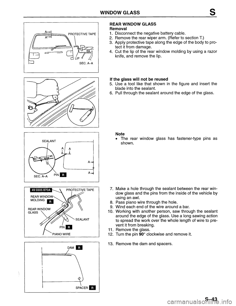 MAZDA MPV 1996  Workshop Manual 
