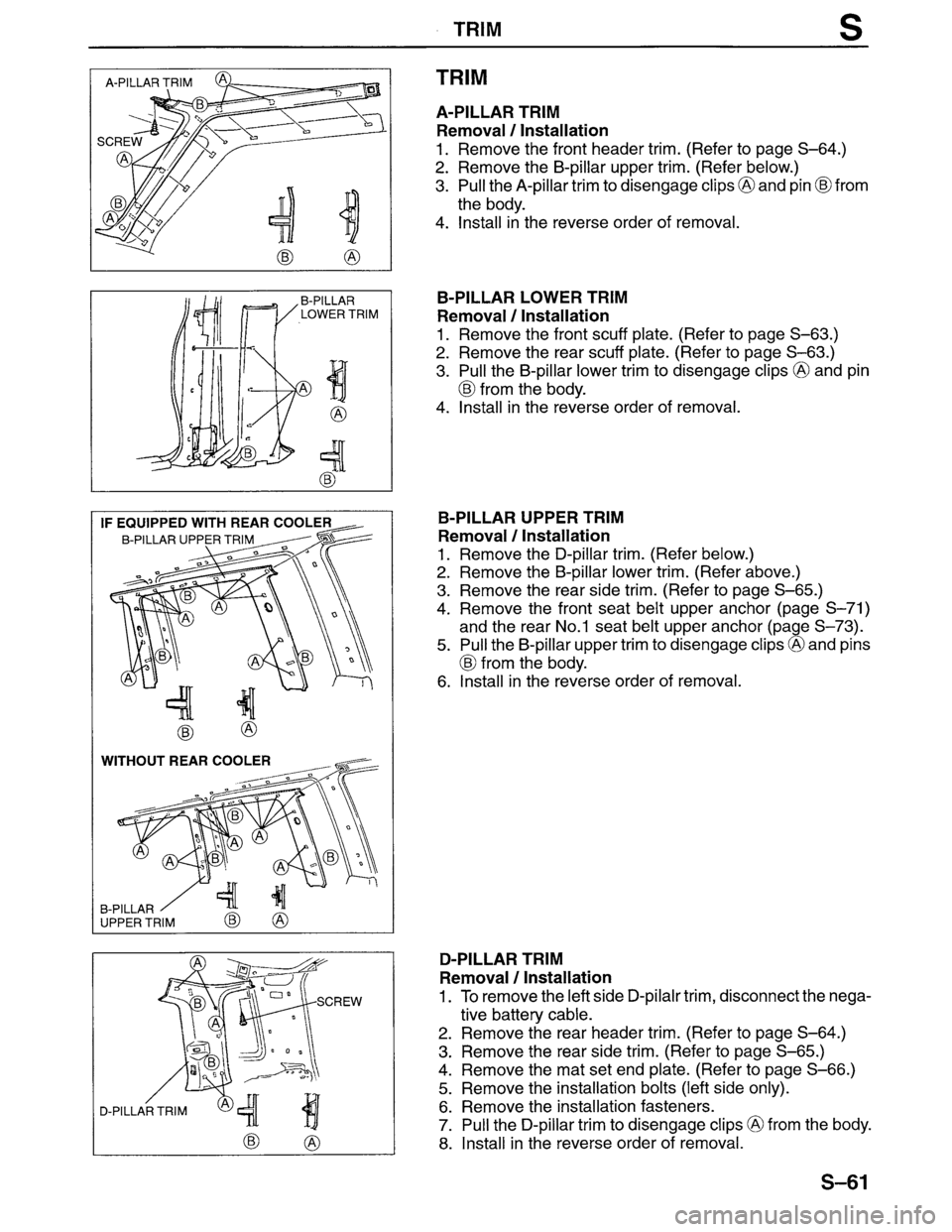 MAZDA MPV 1996  Workshop Manual 