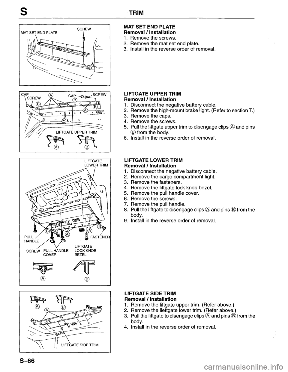 MAZDA MPV 1996  Workshop Manual 