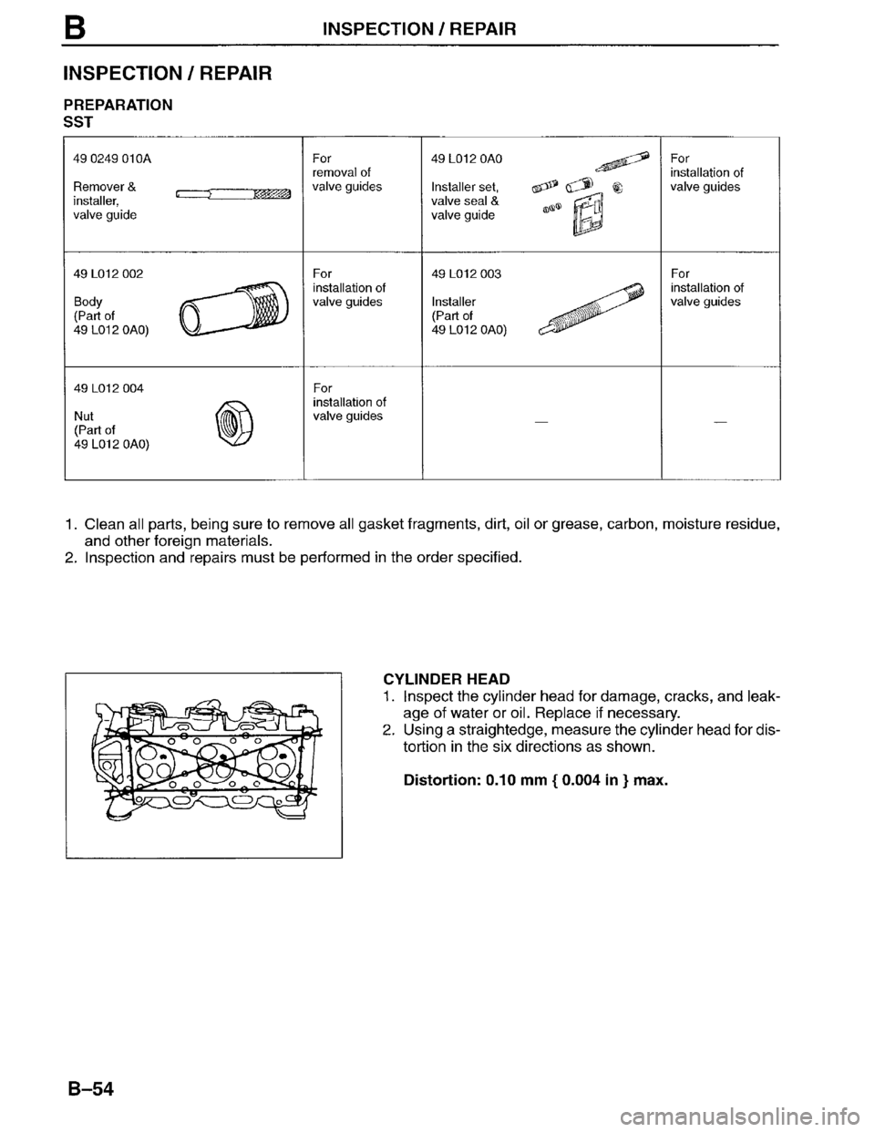 MAZDA MPV 1996  Workshop Manual 