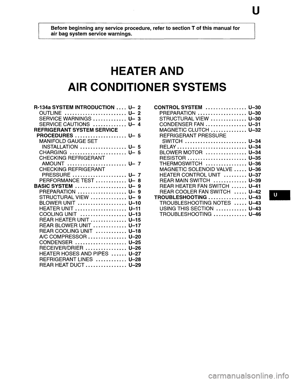 MAZDA MPV 1996  Workshop Manual 