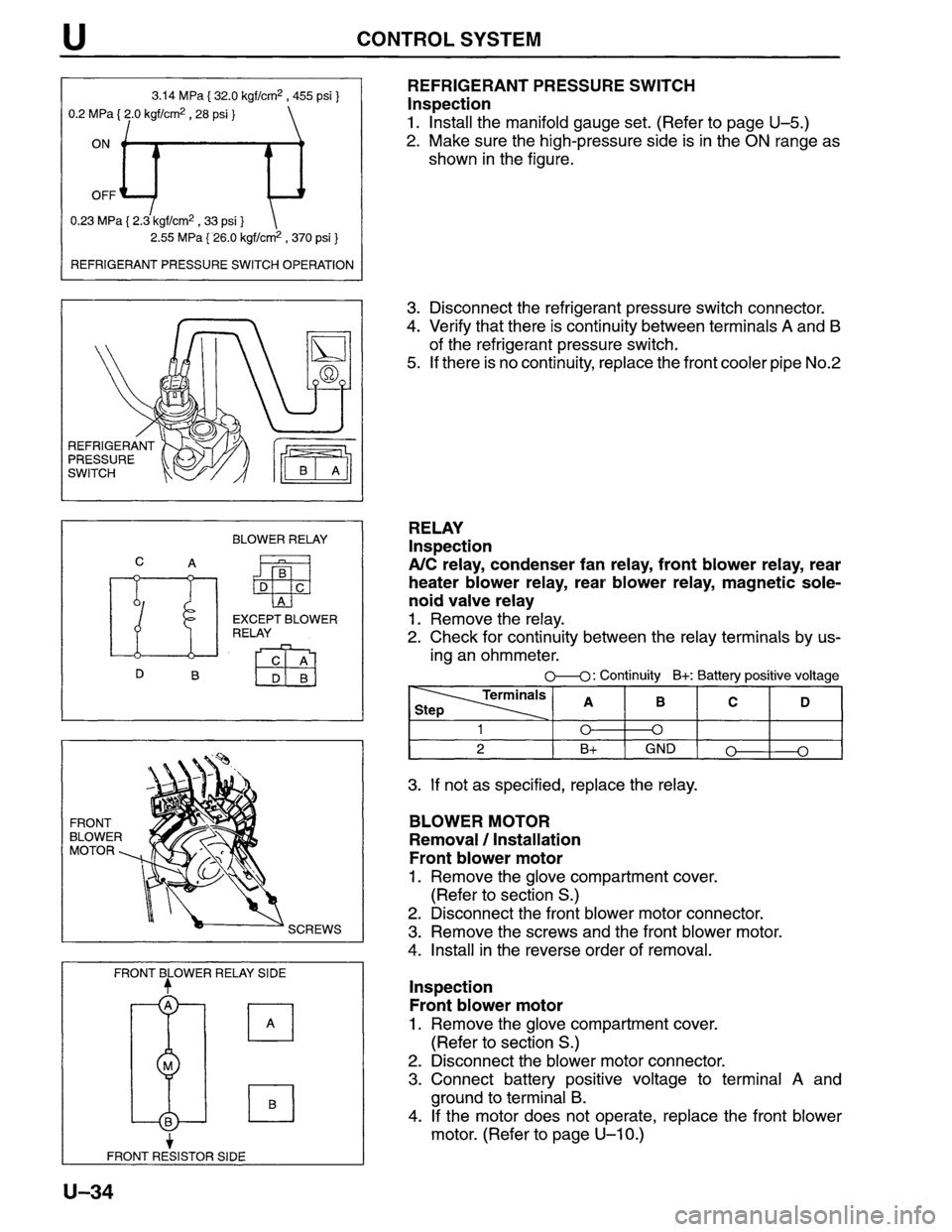 MAZDA MPV 1996  Workshop Manual 