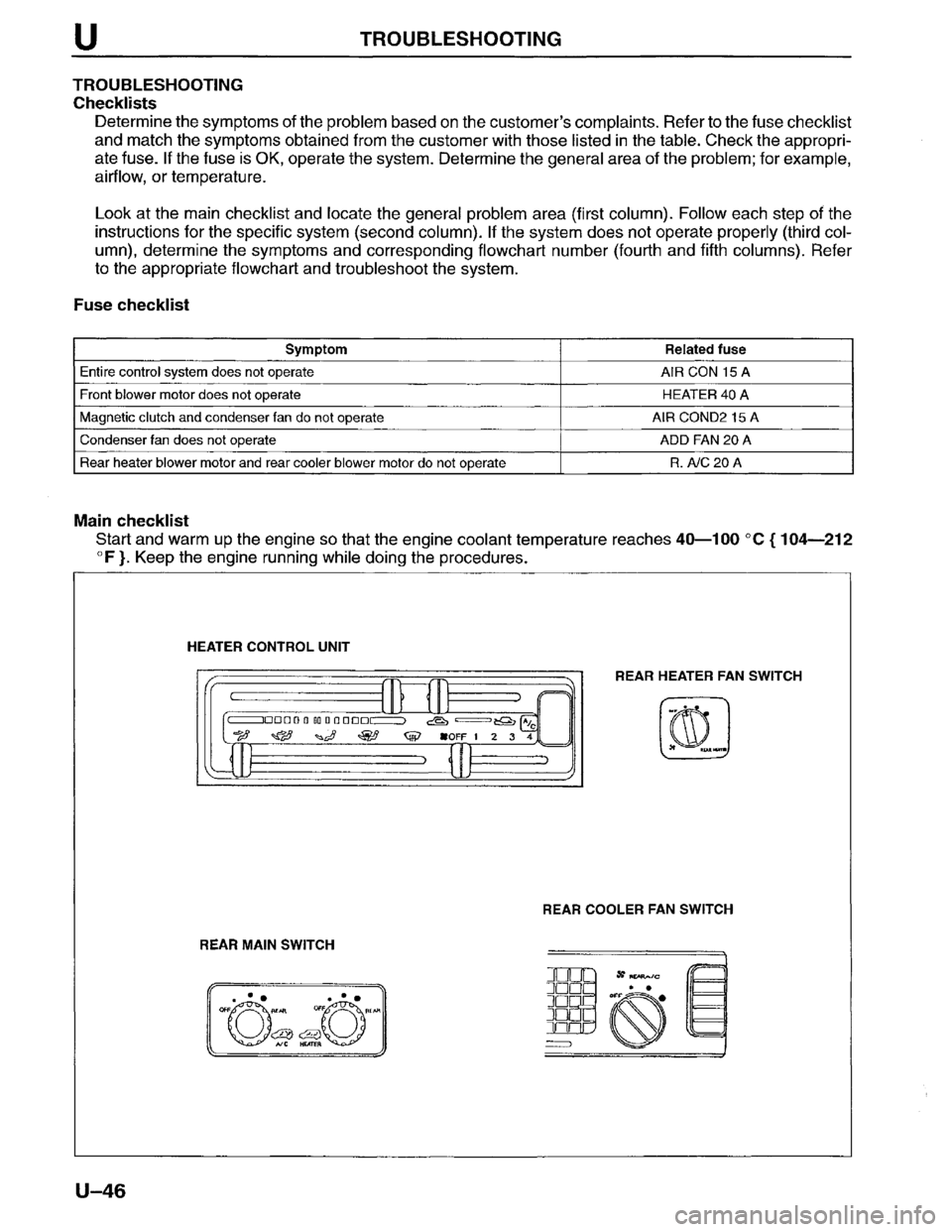 MAZDA MPV 1996  Workshop Manual 