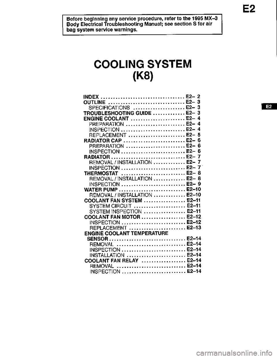 MAZDA MX-3 1995  Workshop Manual 