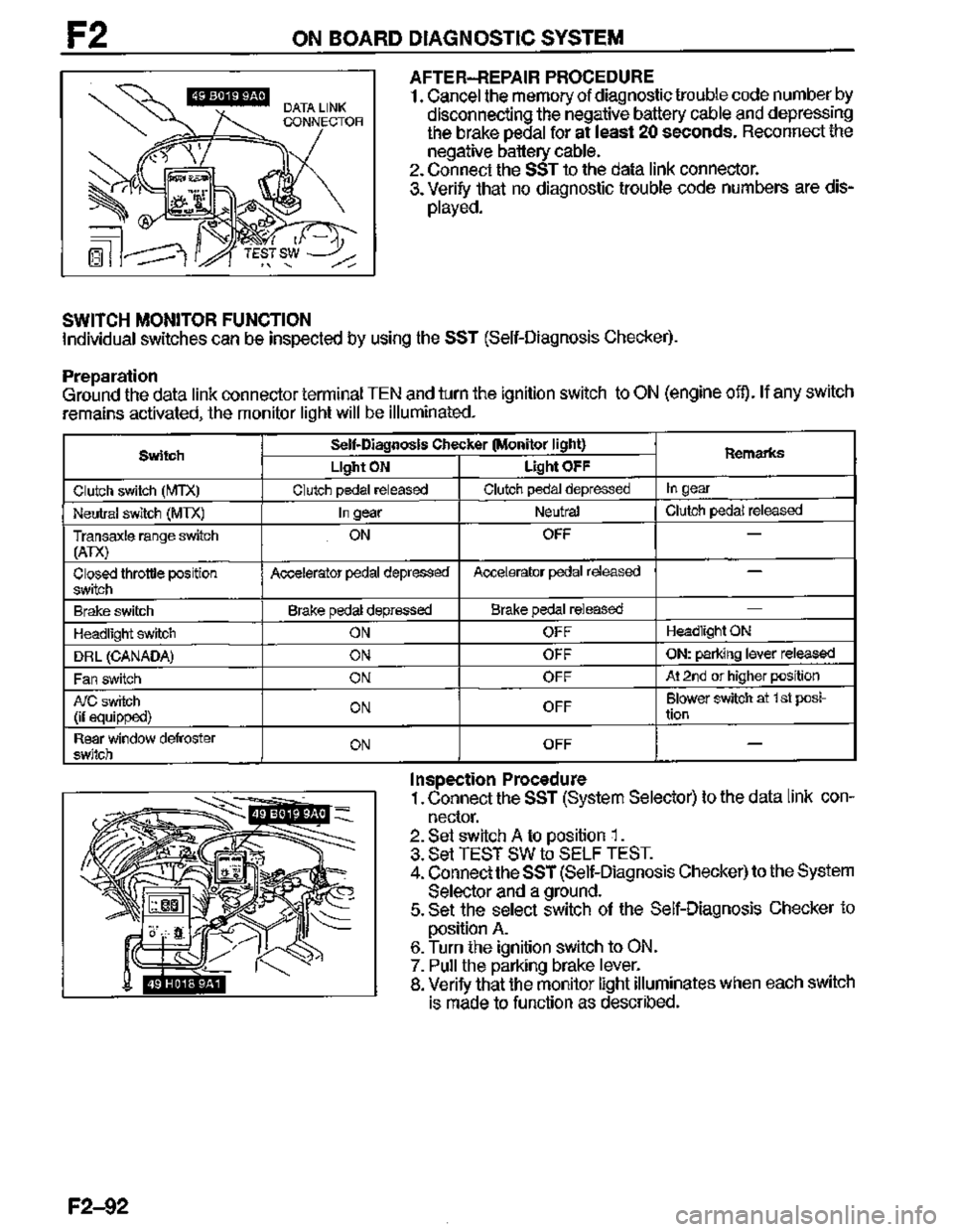MAZDA MX-3 1995  Workshop Manual 