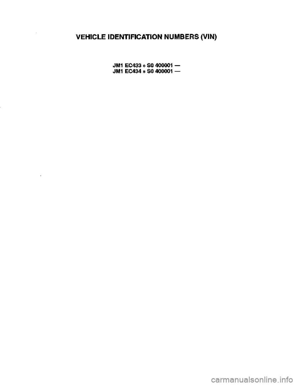 MAZDA MX-3 1995  Workshop Manual 