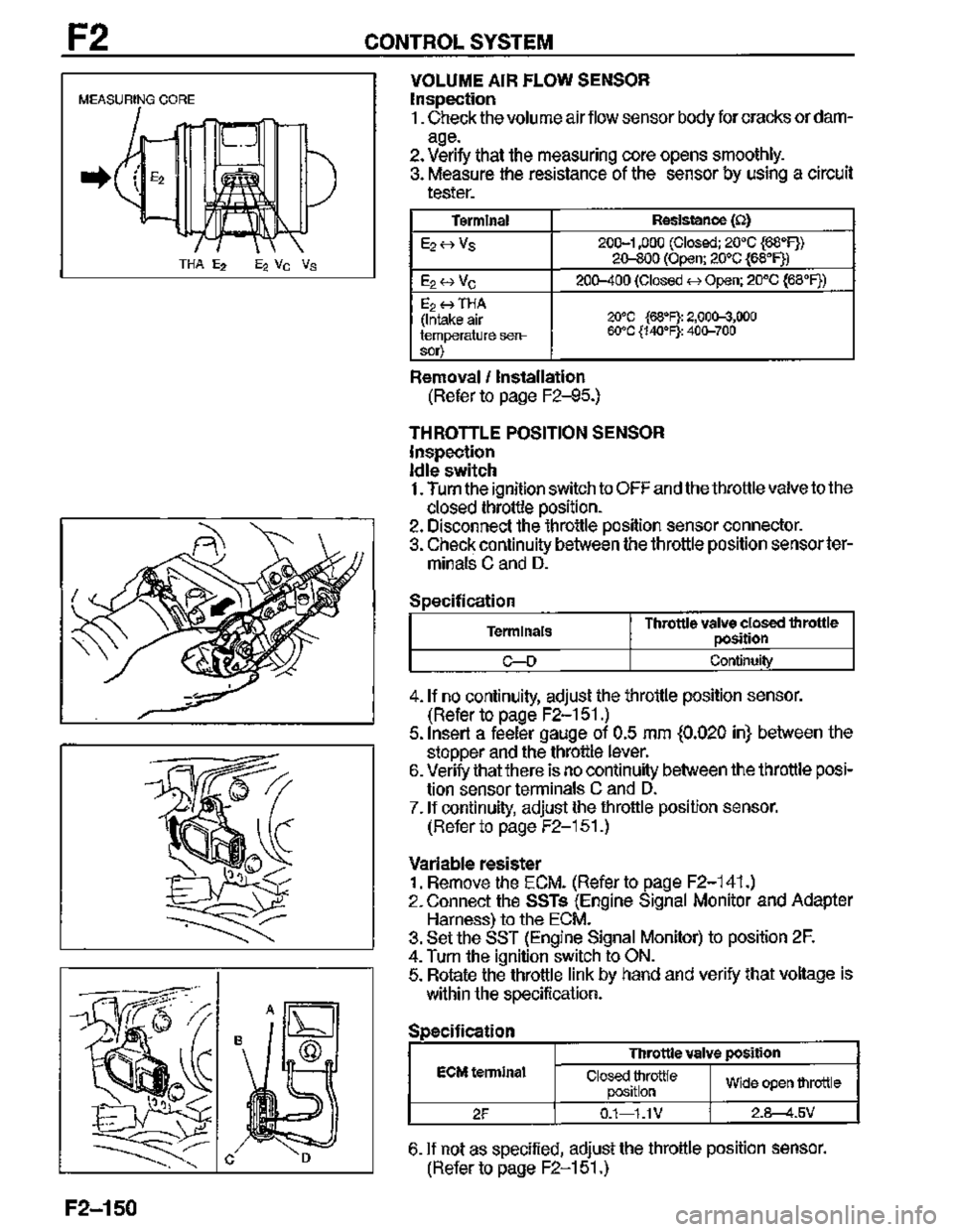 MAZDA MX-3 1995  Workshop Manual 