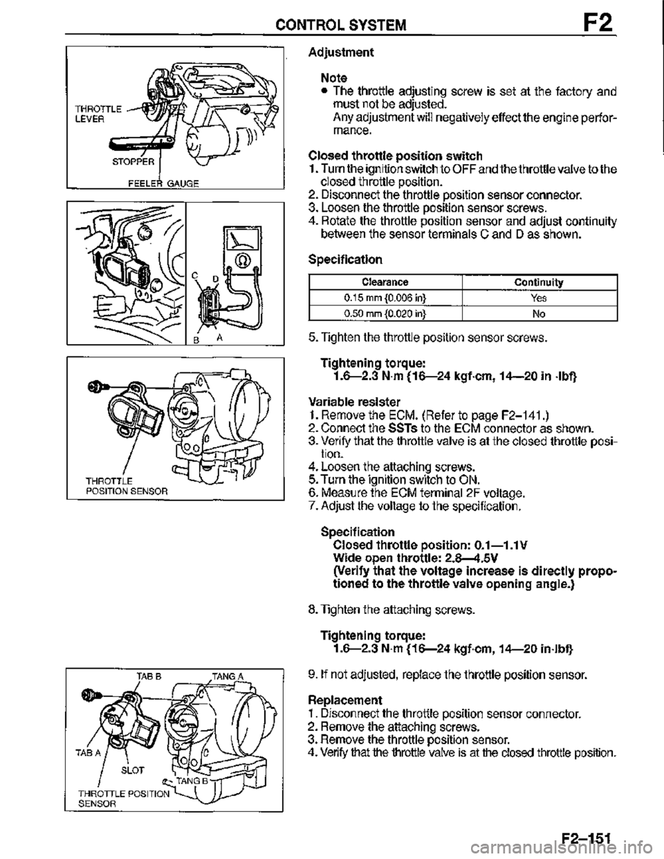 MAZDA MX-3 1995  Workshop Manual 