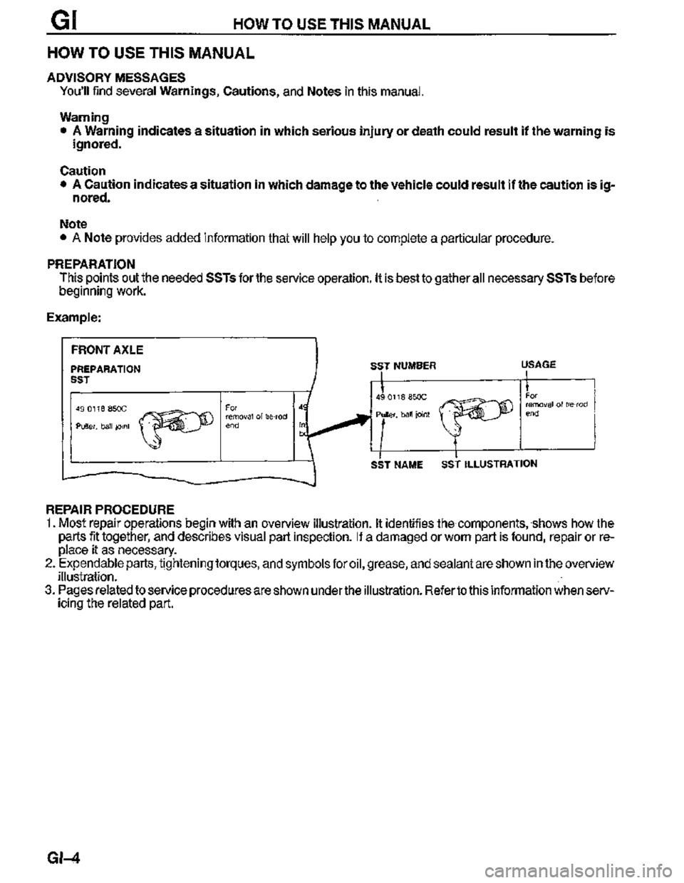 MAZDA MX-3 1995  Workshop Manual 