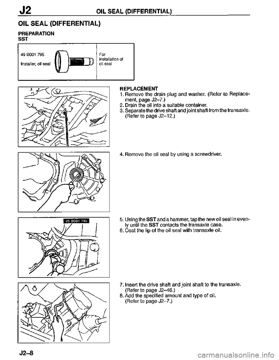MAZDA MX-3 1995  Workshop Manual 