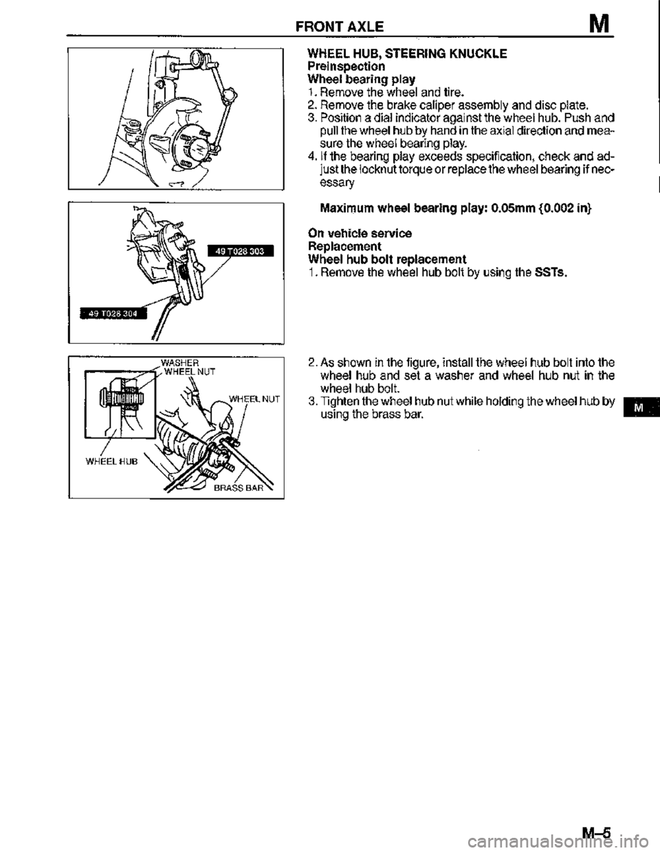 MAZDA MX-3 1995  Workshop Manual 