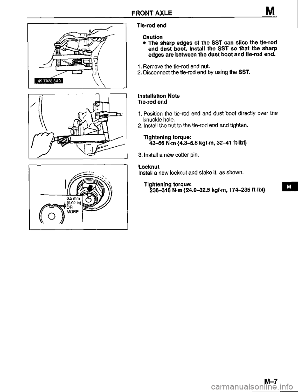 MAZDA MX-3 1995  Workshop Manual 