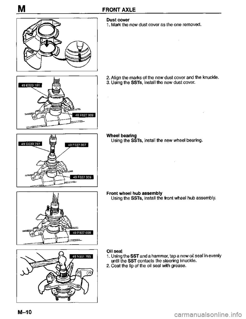 MAZDA MX-3 1995  Workshop Manual 