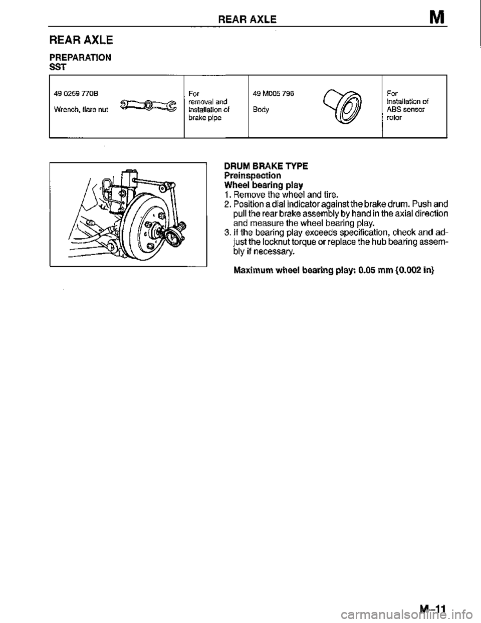 MAZDA MX-3 1995  Workshop Manual 