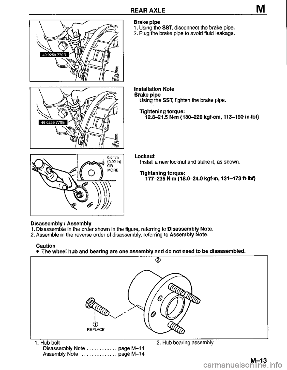 MAZDA MX-3 1995  Workshop Manual 
