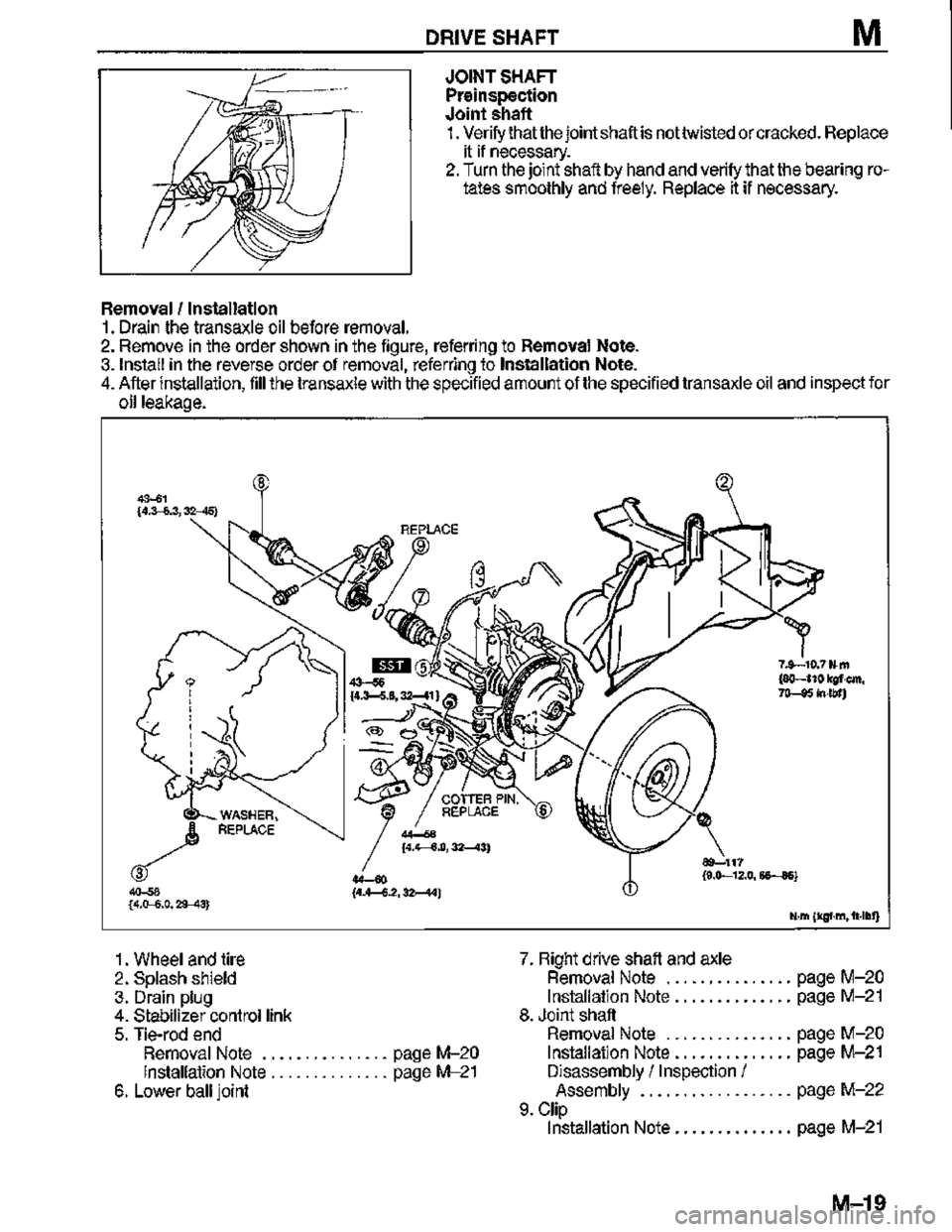 MAZDA MX-3 1995  Workshop Manual 