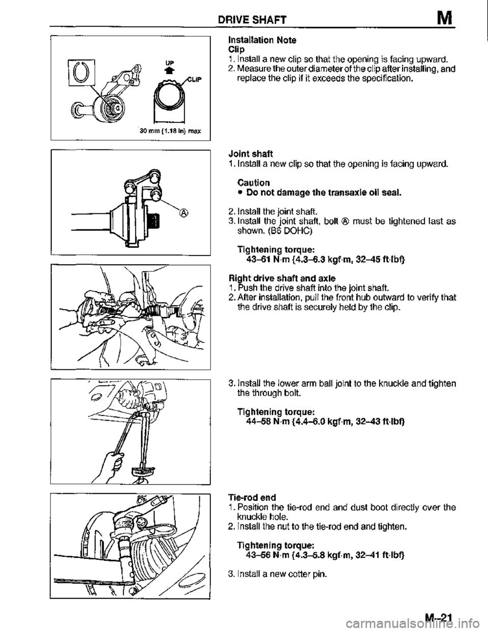 MAZDA MX-3 1995  Workshop Manual 