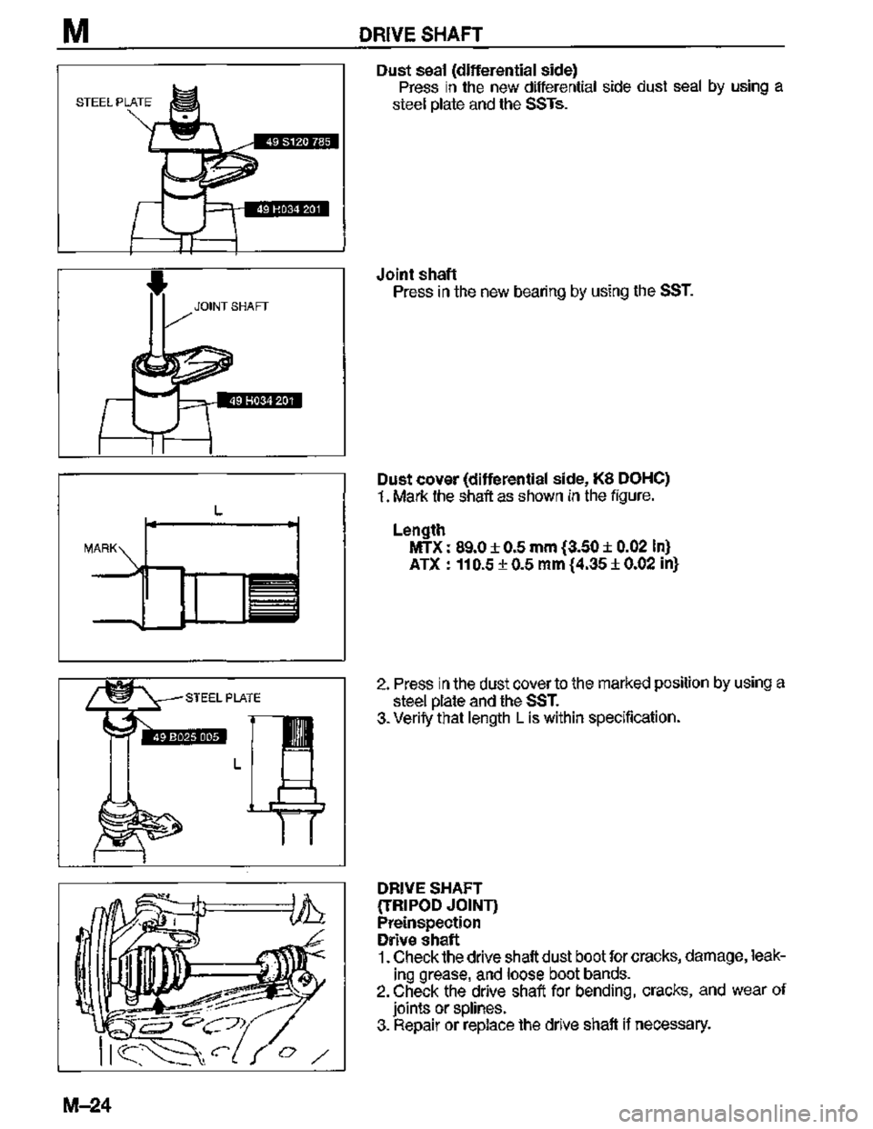 MAZDA MX-3 1995  Workshop Manual 