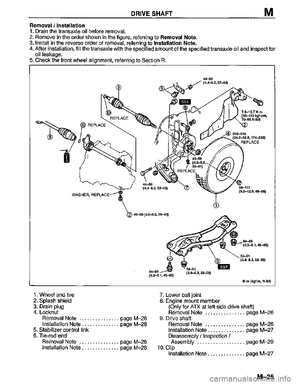 MAZDA MX-3 1995  Workshop Manual 