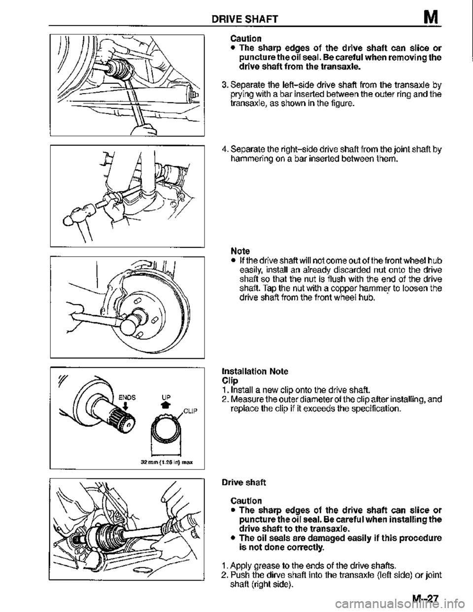 MAZDA MX-3 1995  Workshop Manual 