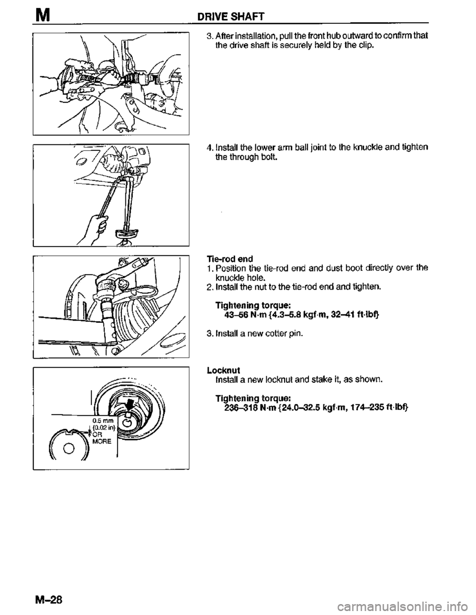MAZDA MX-3 1995  Workshop Manual 