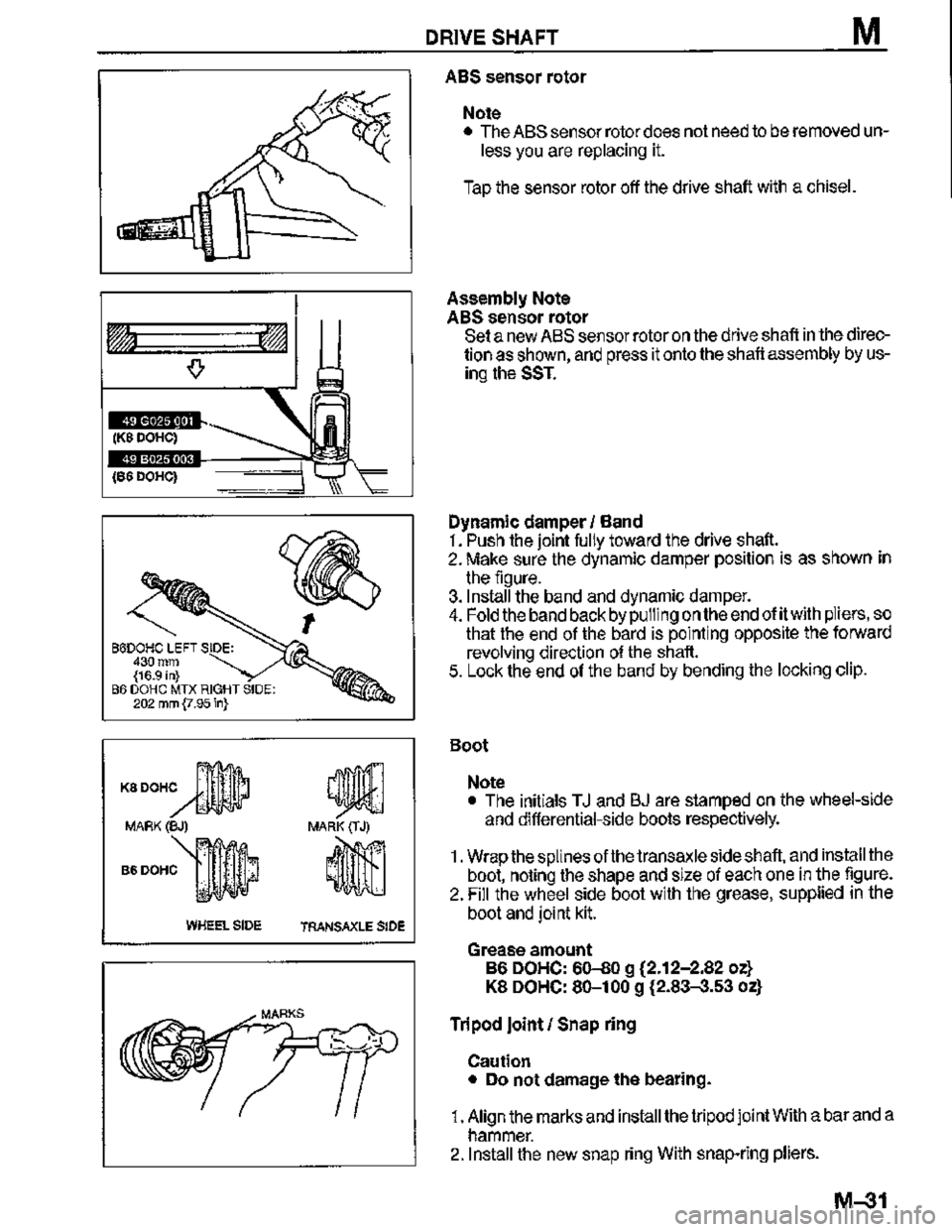 MAZDA MX-3 1995  Workshop Manual 
